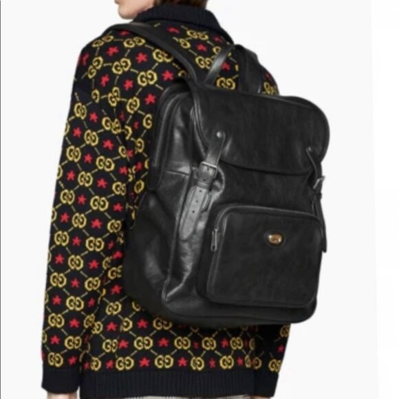 GUCCI MORPHEUS BACKPACK CALFSKIN OLD AGE LEATHER STYLE RARE SOPHISTICATED - Picture 11 of 16